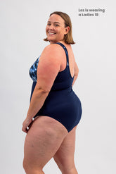 Woman's Empowered Chlorine Proof One Piece - Inked/Navy